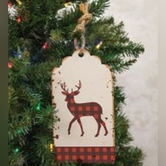 *Distressed Metal Buffalo Check Deer Hanging Tag - Picture 13 of 13